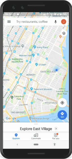 Animated gif showing navigation to Google Maps Timeline and Settings for Timeline
